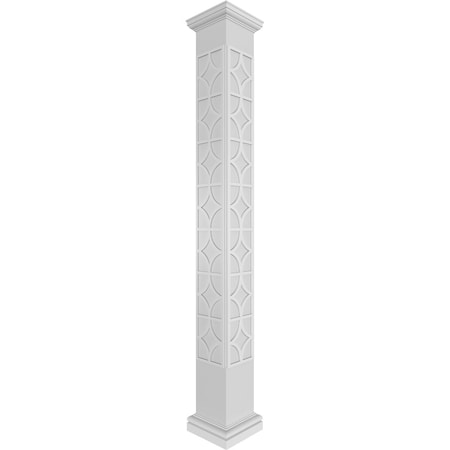 Craftsman Classic Square Non-Tapered Magnolia Fretwork Column W/ Tuscan Capital & Tuscan Base